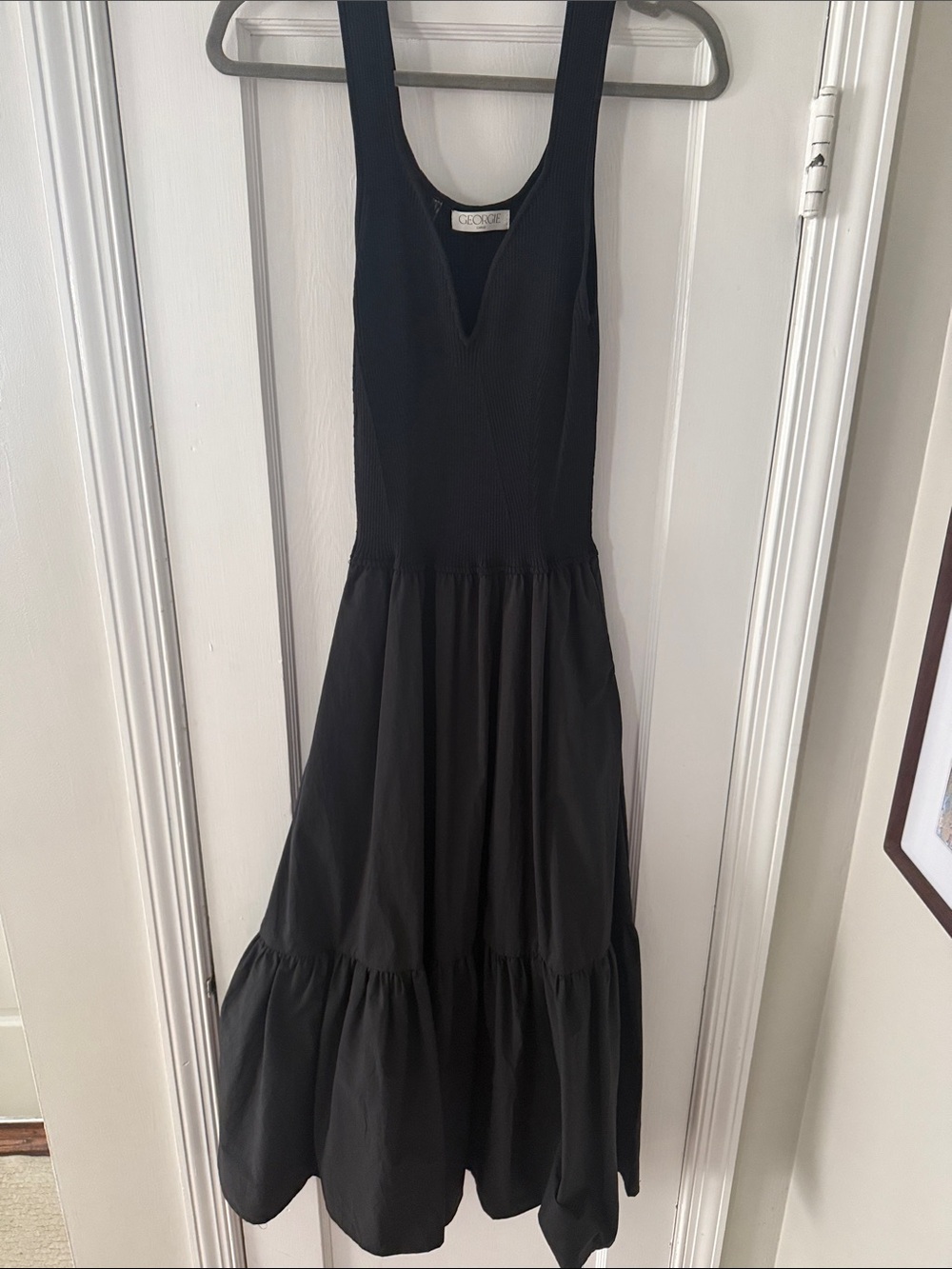 Georgie Black Sleeveless V-Neck Maxi Dress NWOT